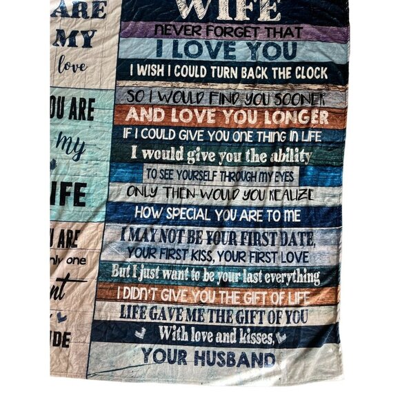 Censiher To My Wife Ultra Soft Micro Fleece Blanket Size 75"X60" - Picture 4 of 4